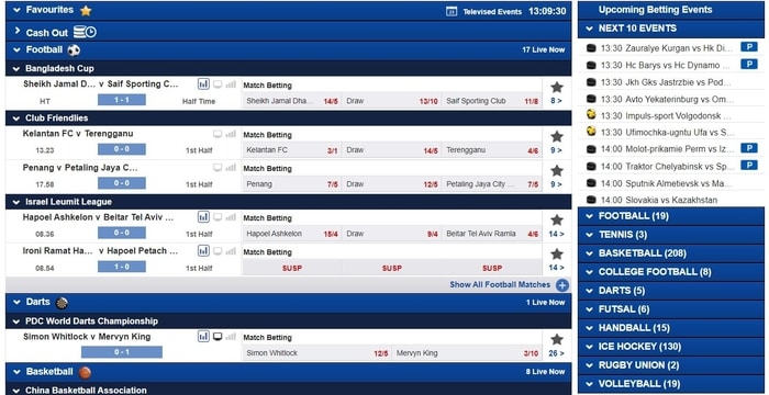 boylesports live betting user interface